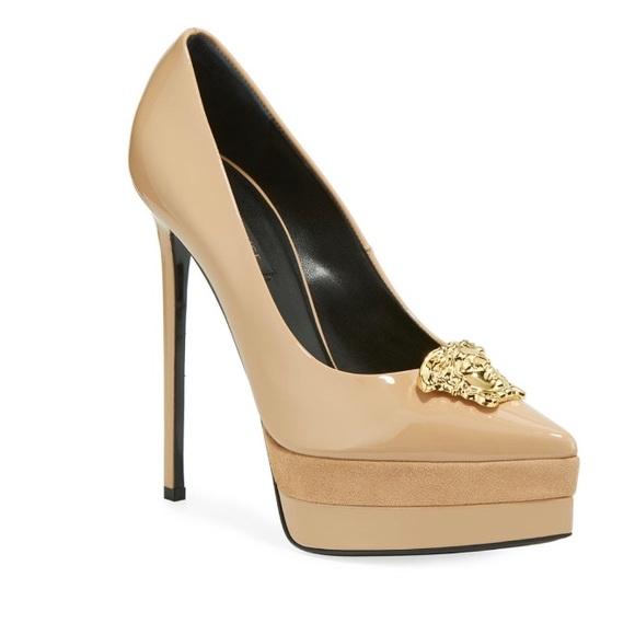 Versace Shoes - Versace Medusa Patent Leather Platform Pumps